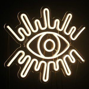 Evil Eye Greek Spiritual Neon Light LED Wall Decor Sign Dorm Bedroom Bathroom